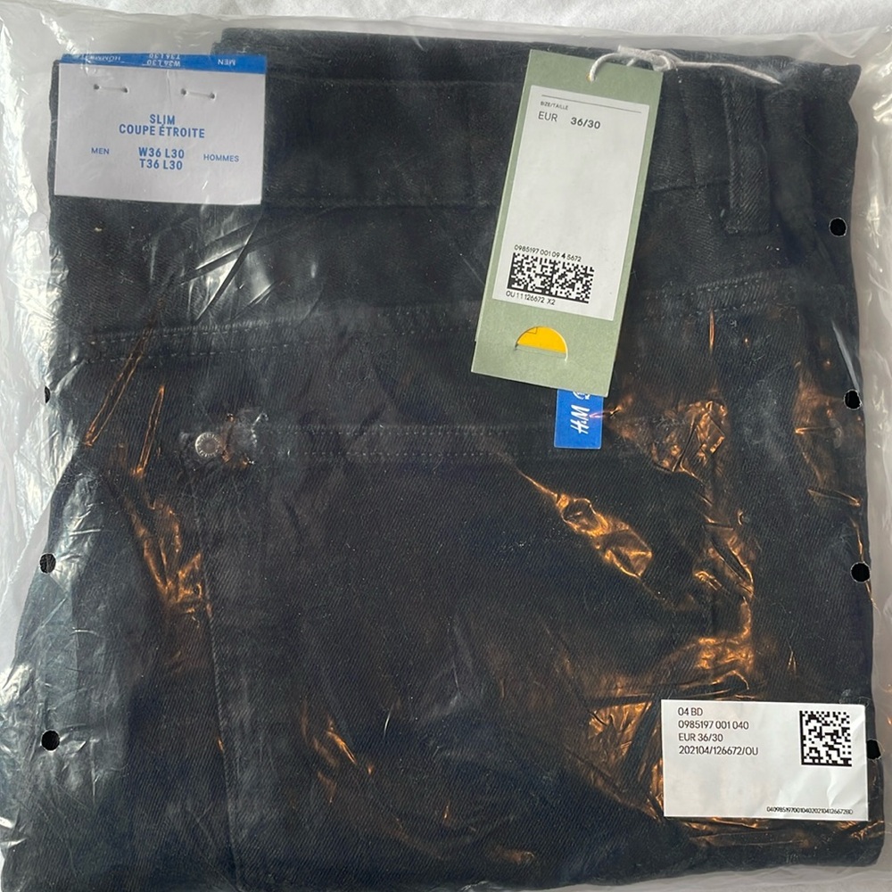 H&M Black Slim Jeans Size 36 NWT